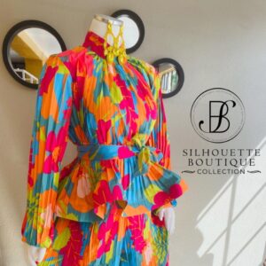 Vibrant Pleated Paradise Set