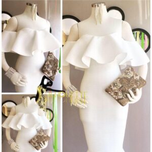 Ivory Ruffle Siren Gown